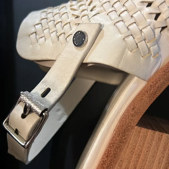 Rag & Bone Wyatt Mid Heel sandal Ivory Woven 8 - Picture 7 of 9